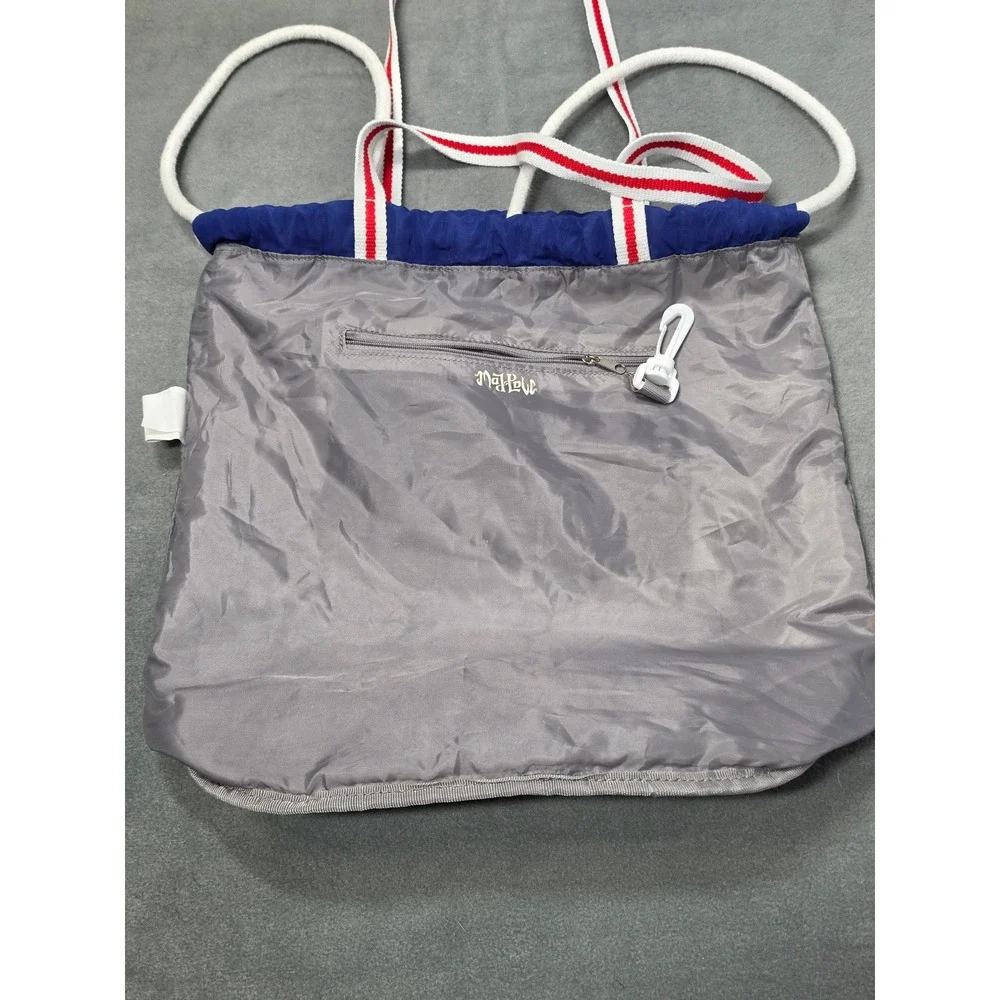 Mad Love Colorblock‎ Drawstring Backpack Blue Red White Nylon OS